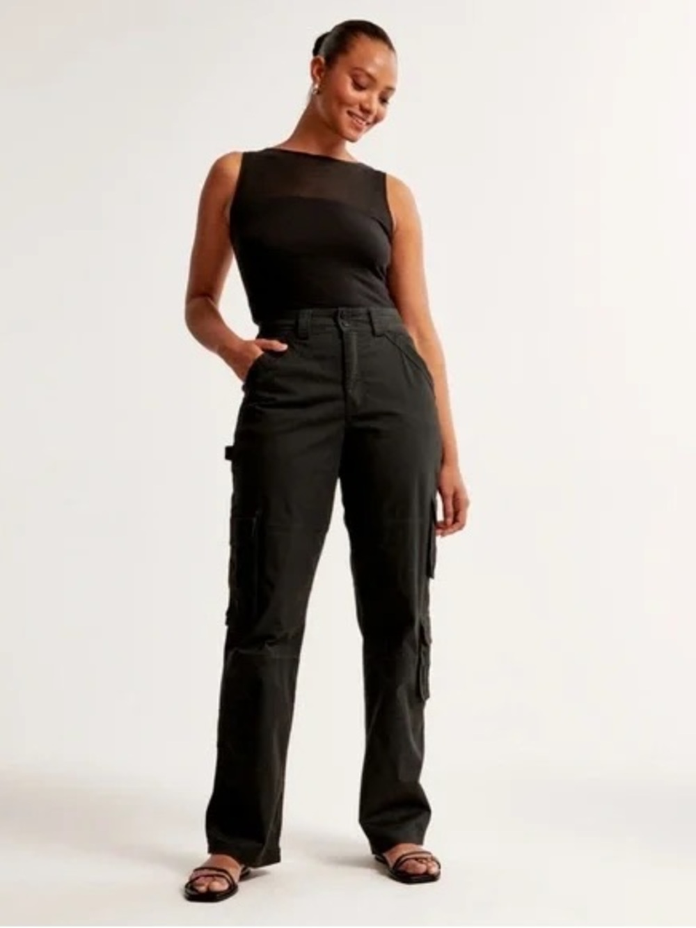 Abercrombie & Fitch Black Relaxed Cargo Pant